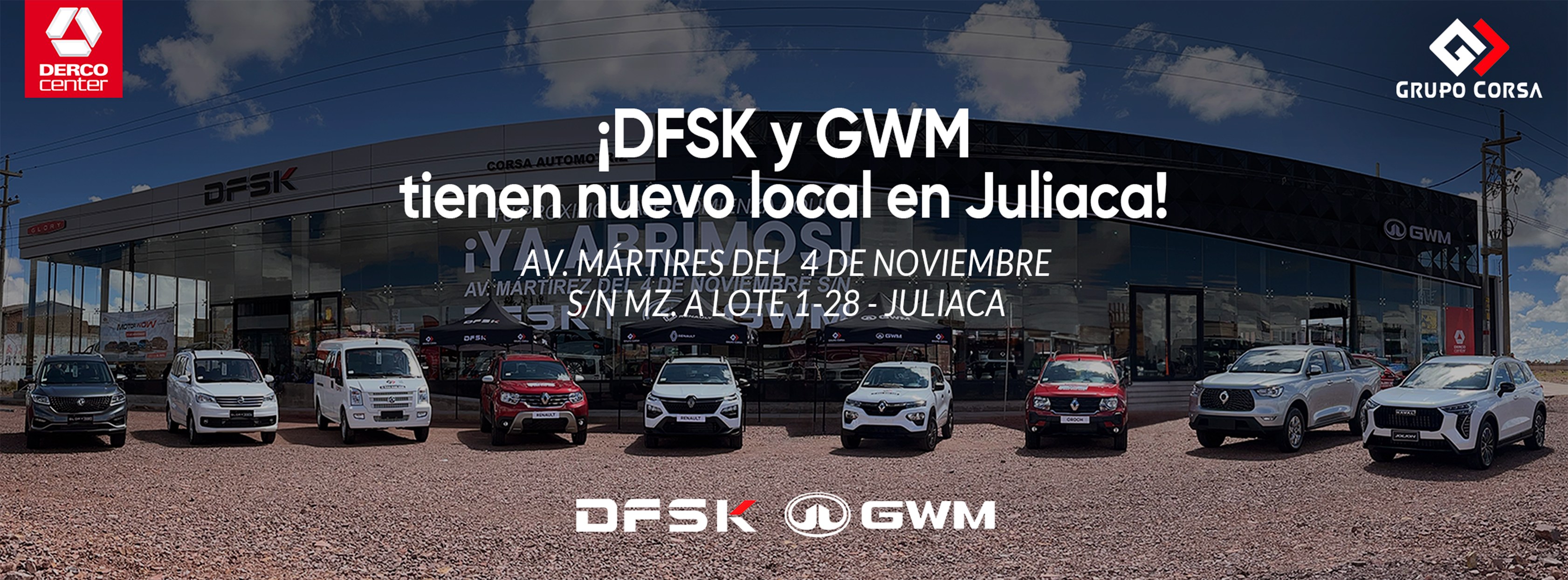 Showroom Corsa Automotriz - DFSK y GWM en Juliaca